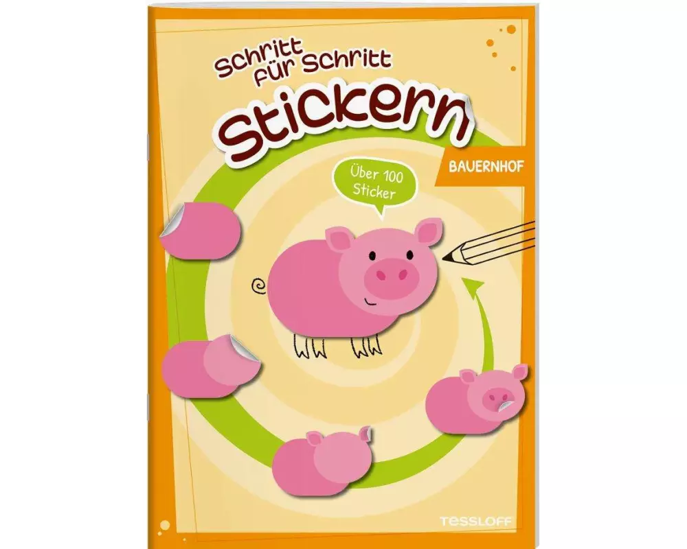 Stickern Schritt für Schritt. Bauernhof