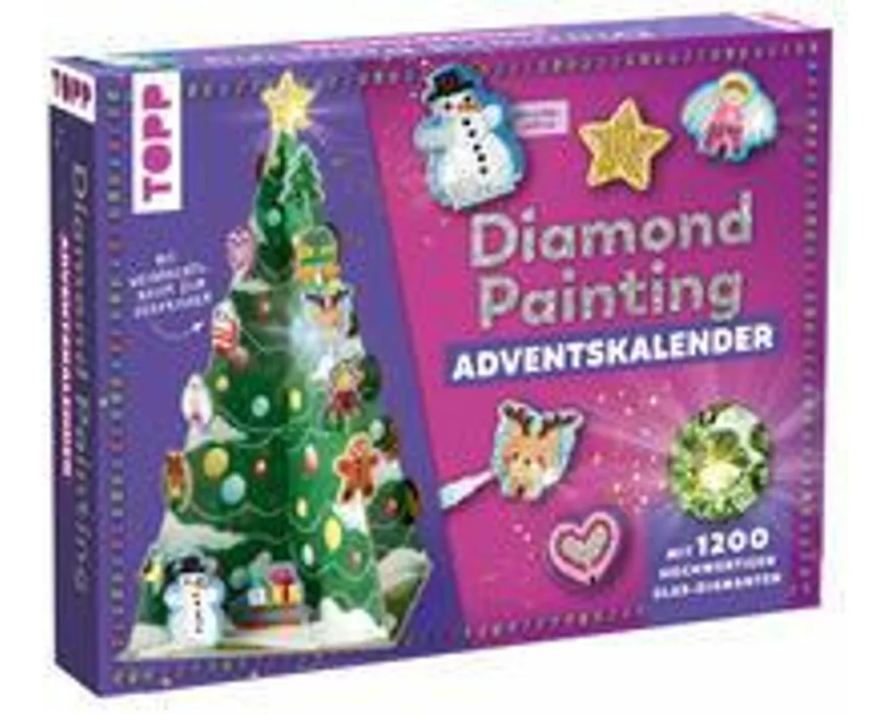 Weihnachtszauber - Der Diamond-Painting-Adventskalender. Mit Material und Werkzeug für 24 Baumanhänger