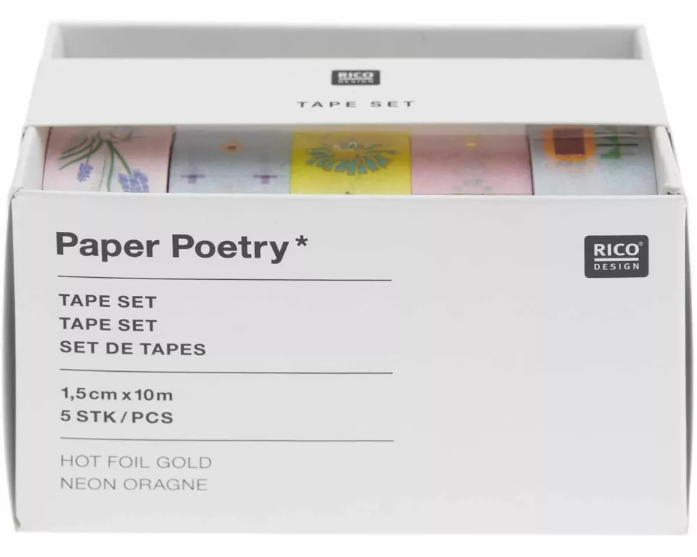 Tape Set Futschikato, Floral FSC MIX, 5 Stk., 1,5 cm x 10 m