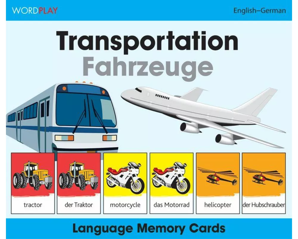Wordplay Language Memory Cards-Transportation (English-German)