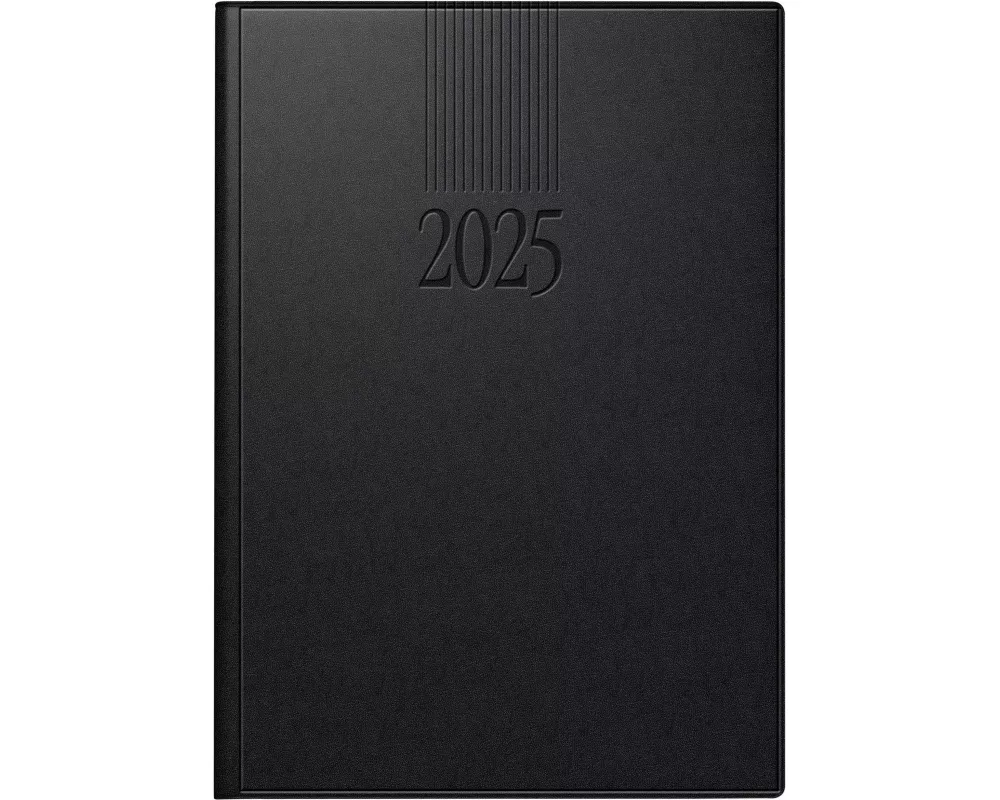 rido/idé 7028903905 Buchkalender Modell ROMA 1 (2025)| 1 Seite = 1 Tag| A5| 416 Seiten| Balacron-Einband| schwarz