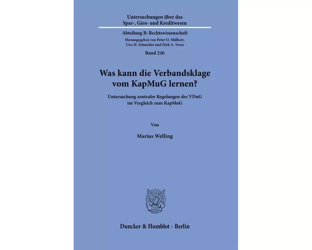 Was kann die Verbandsklage vom KapMuG lernen?