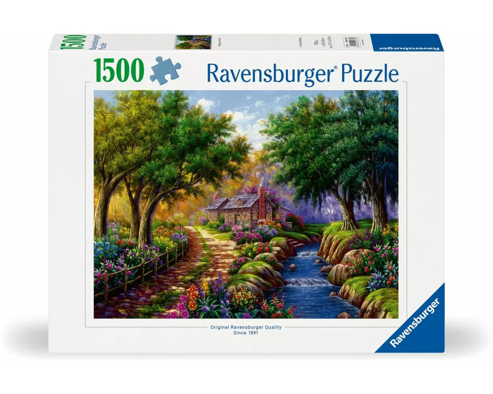 Erwachsenenpuzzle 1500 Teile - Cottage am Fluß