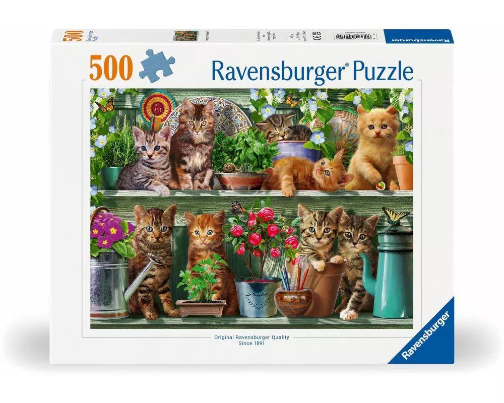 Erwachsenenpuzzle 500 Teile - Katzen im Regal