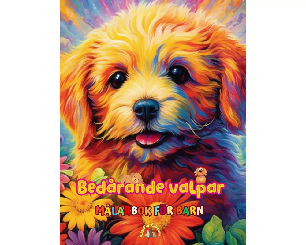 Bedårande valpar - Målarbok för barn - Kreativa och roliga scener med skrattande hundar