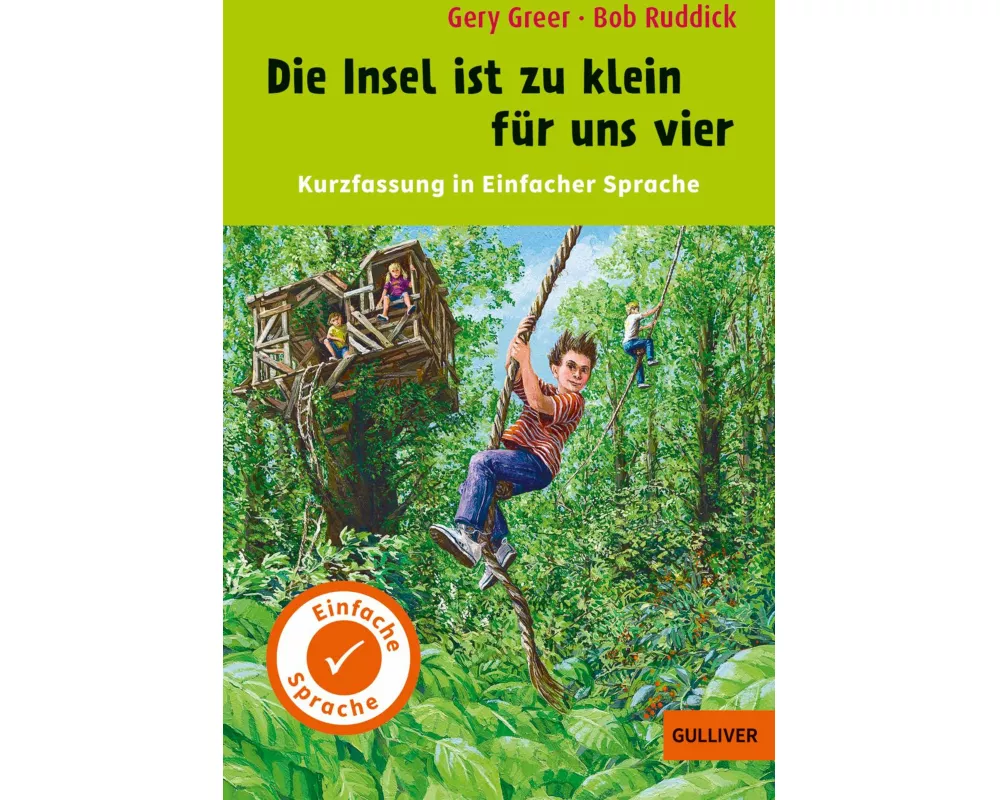 Kurzfassung in Einfacher Sprache. Die Insel ist zu klein für uns vier