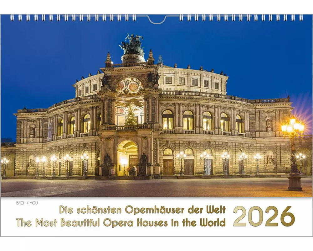 Opernhäuser, ein Musik-Kalender 2026, DIN A3