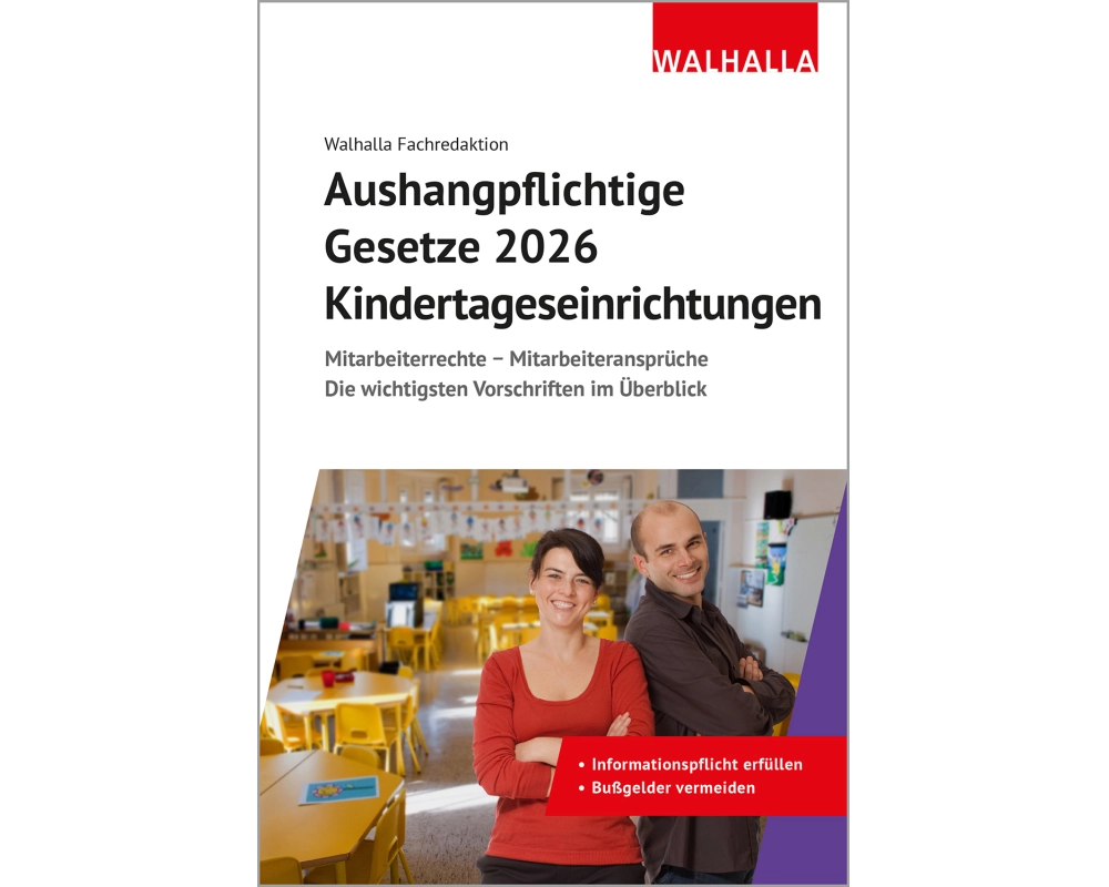 Aushangpflichtige Gesetze 2026 Kindertageseinrichtungen