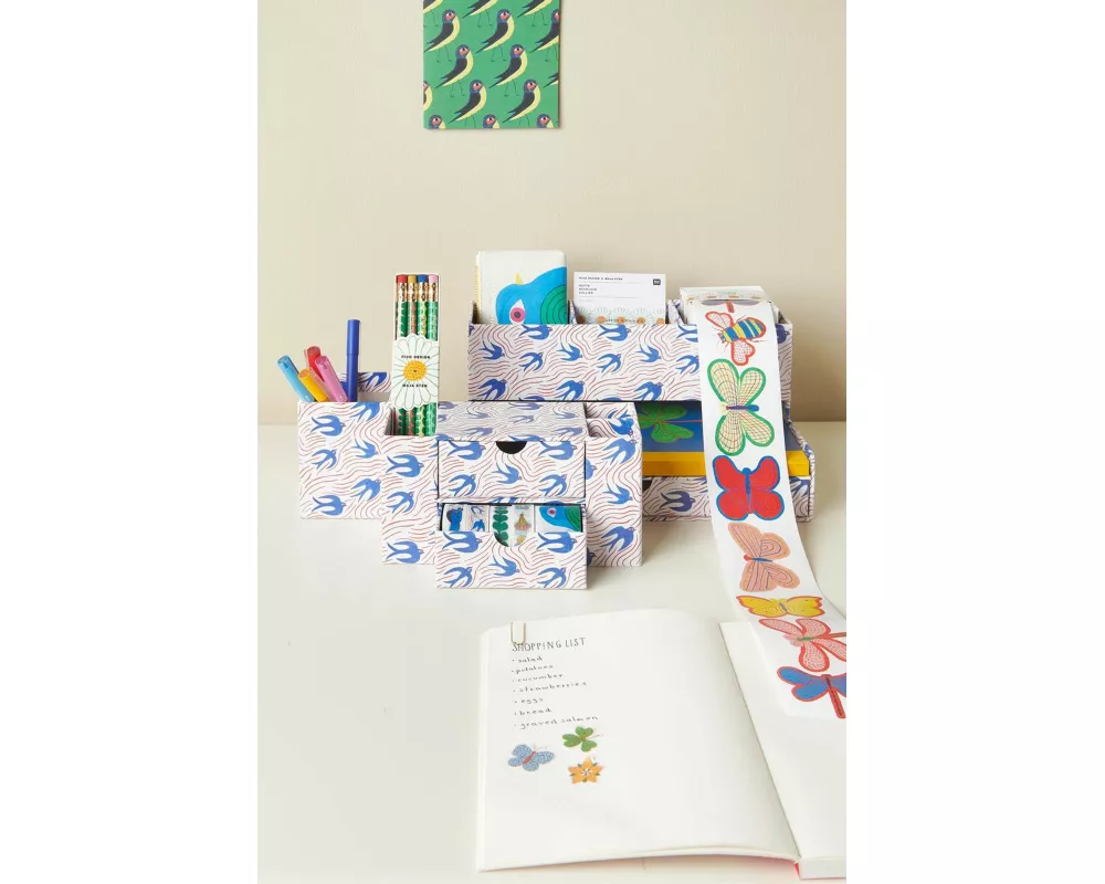 Office Box Midsommar Magic, Schwalben FSC Recycled, 26,5x12,5x15 cm, 3mm Materialstärke