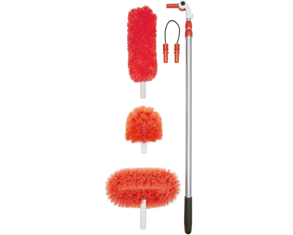 Oxo Good Grips Ausziehbarer Mikrofaser-Staubwischer mit Aufsätzen