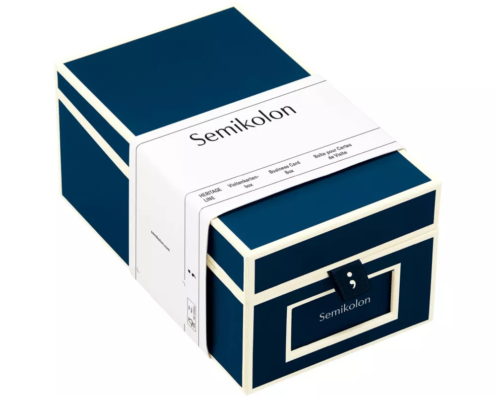 Semikolon Visitenkartenbox Marineblau