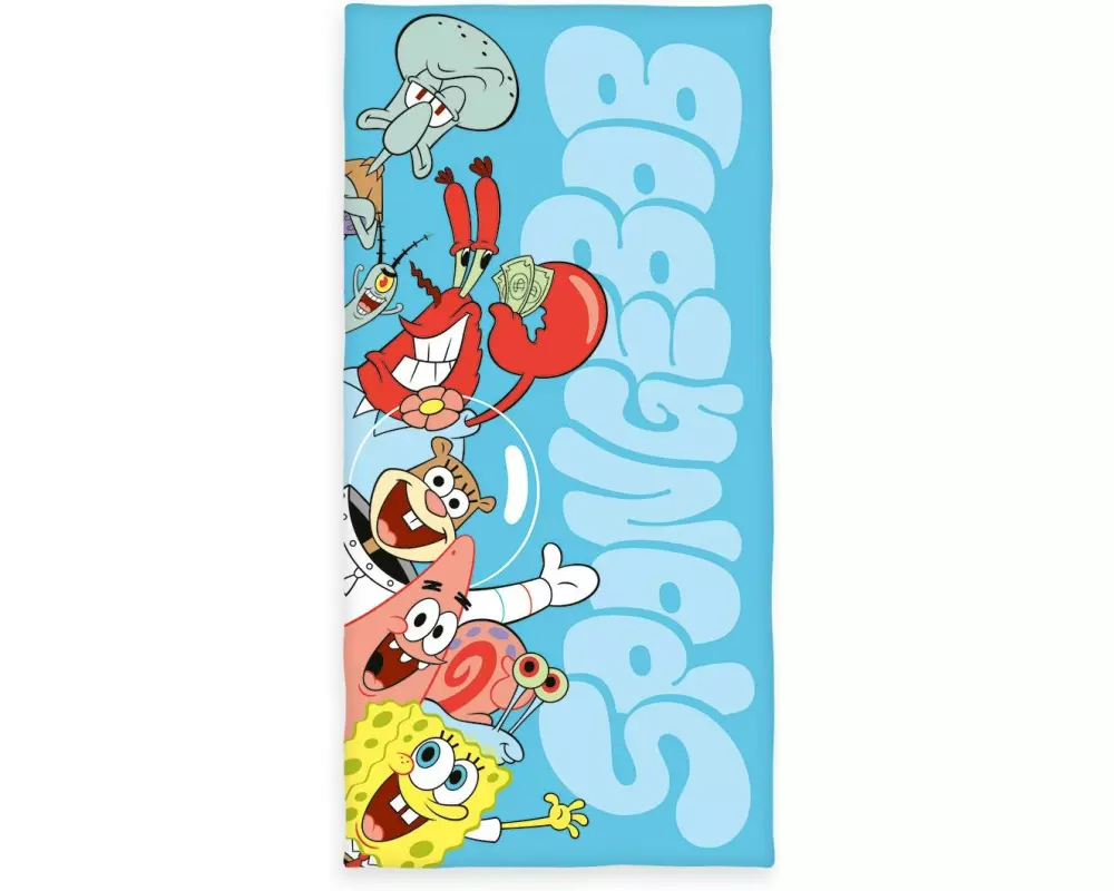 Herding Songebob Badetuch 75 x 150 cm, Blau/Mehrfarbig