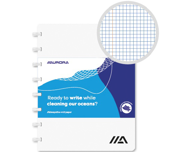 ADOC Ringbuch Ocean Waste A5 3055.211 weiss, kariert 72 Blatt