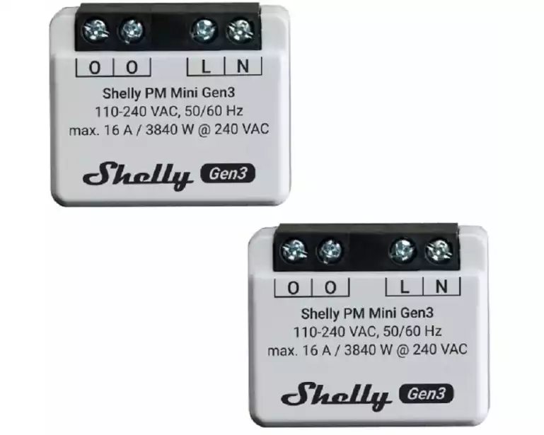 Shelly WLAN-Schaltaktor PM Gen3, 2 Stück
