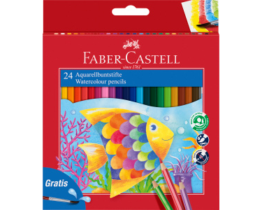 FABER-CASTELL Farbstift Kinder Aquarell 114425 24er Etui