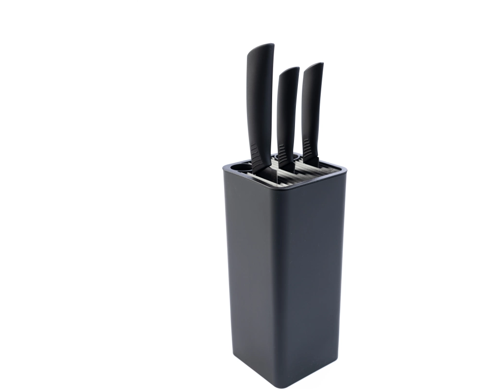 VIVANCO Messerset mit Block 20074 3-teilig, schwarz