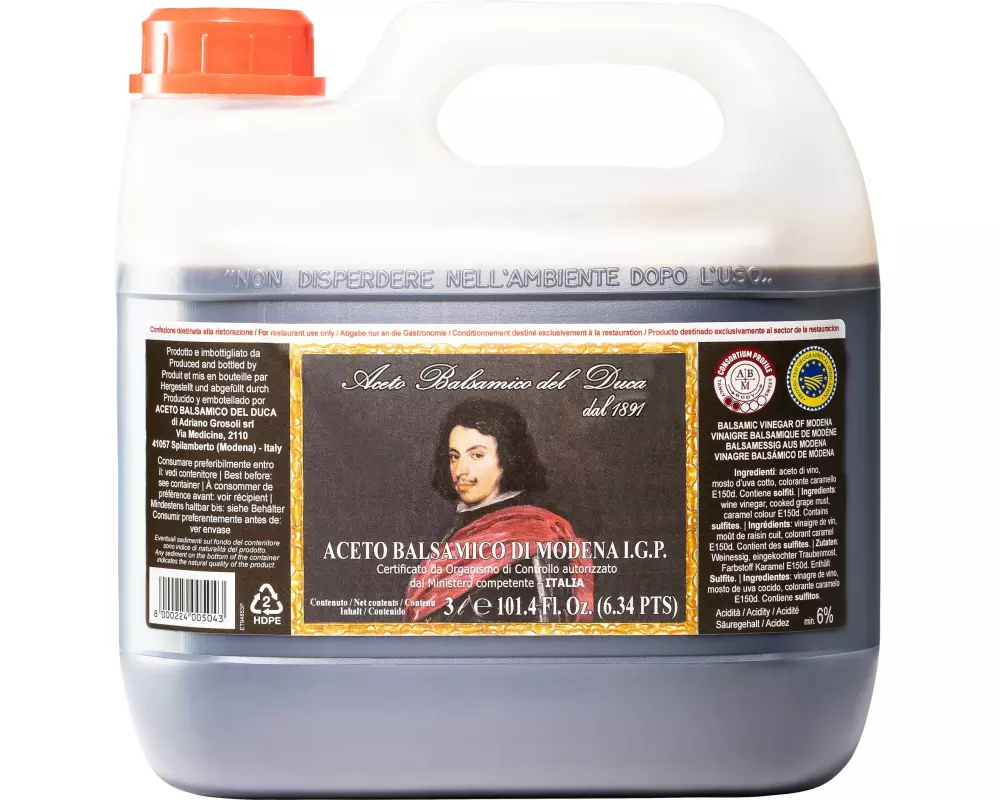 Del Duca Essig Aceto Balsamico Modena Goldkappe 3000 ml