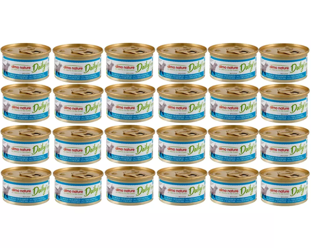 Almo Nature Nassfutter Daily Mousse mit Ozeanfisch 24 x 85g