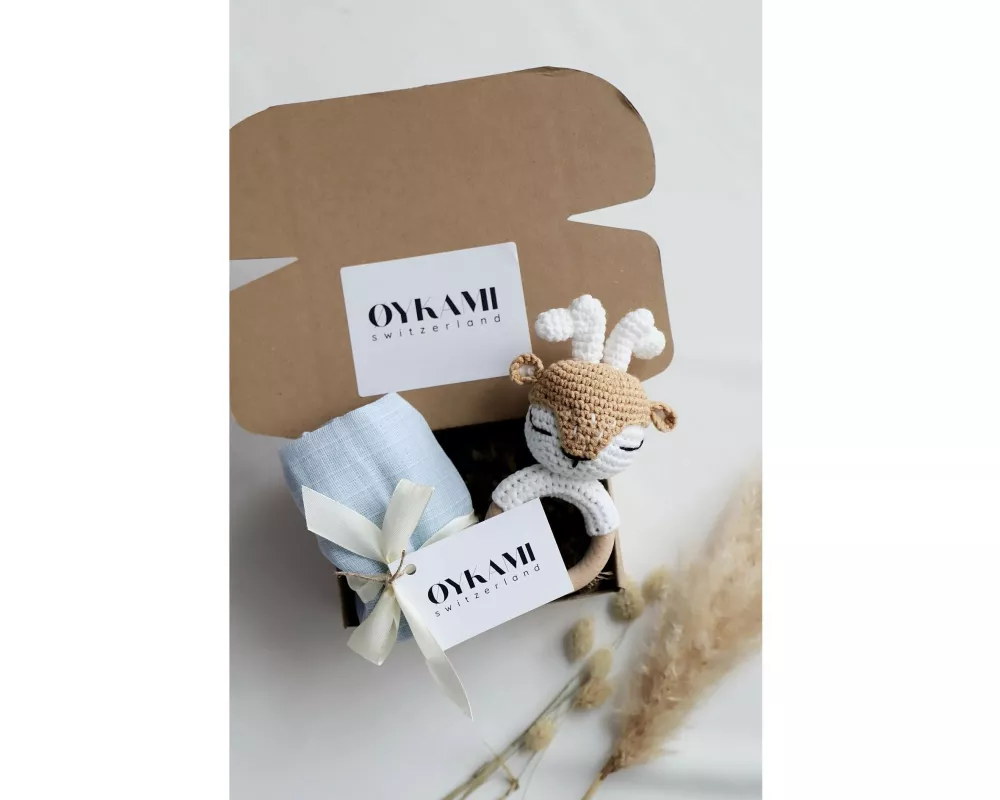 Oykami Geschenkset Junge Male Elch Blau