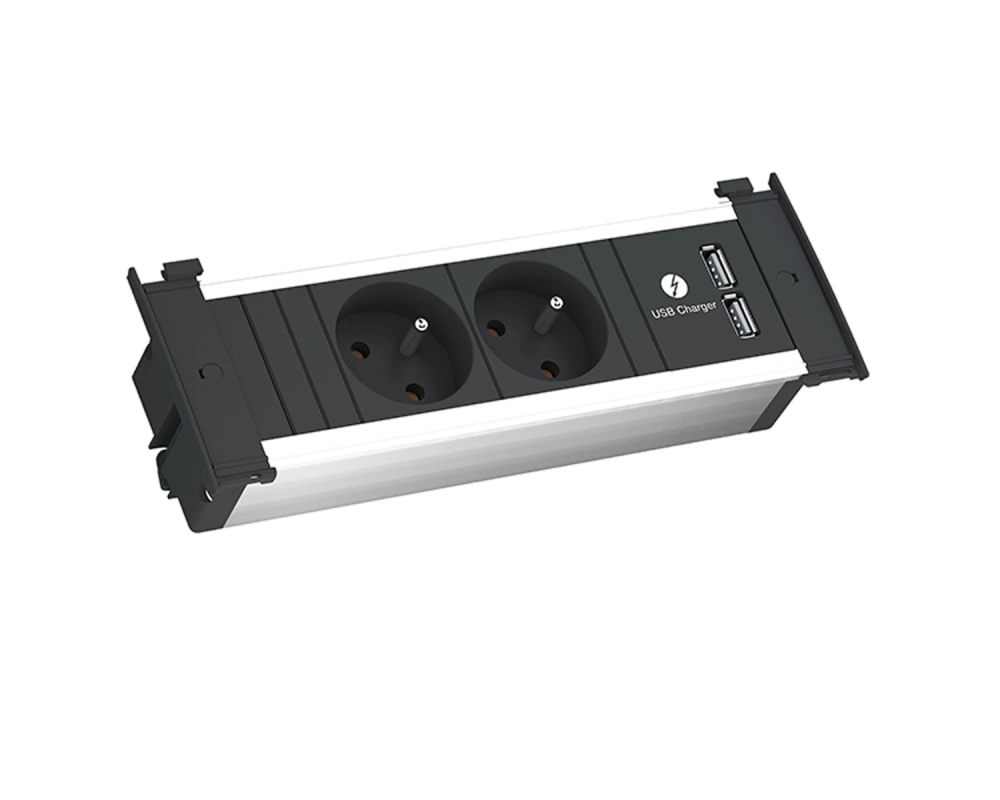 BACHMANN KAPSA S 2xUTE 1xUSB Charger Strom 2,0m CEE7/7