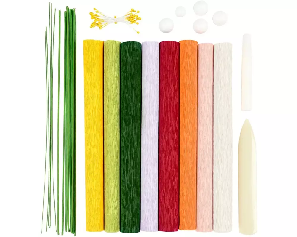 Creativ Company Bastelset Krepppapier Lernset 15-teilig