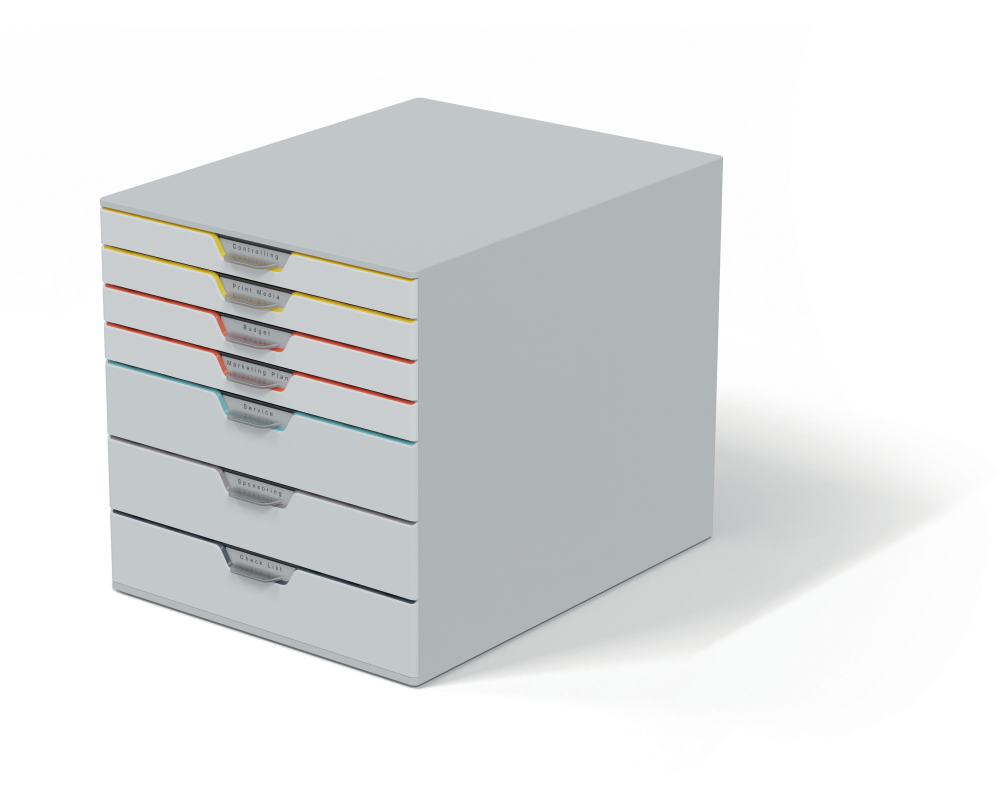 DURABLE Box VARICOLOR 7 762727 weiss/mehrfarbig 7 Schubladen