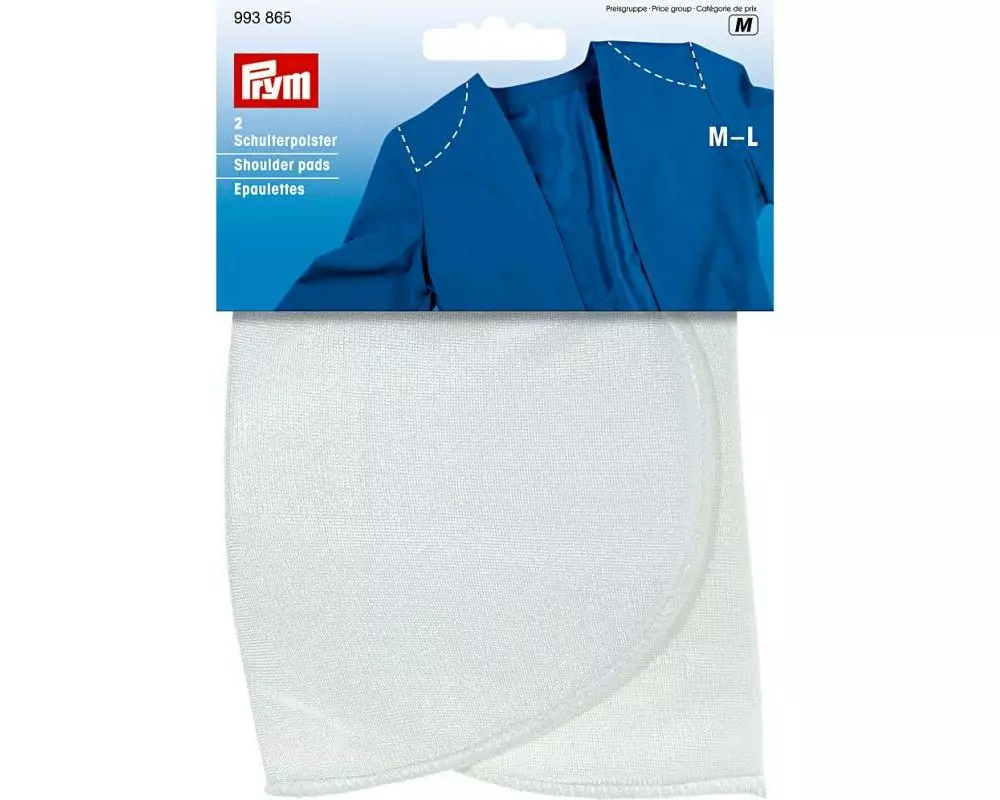 Prym Schulterpolster Weiss, Grösse M und L