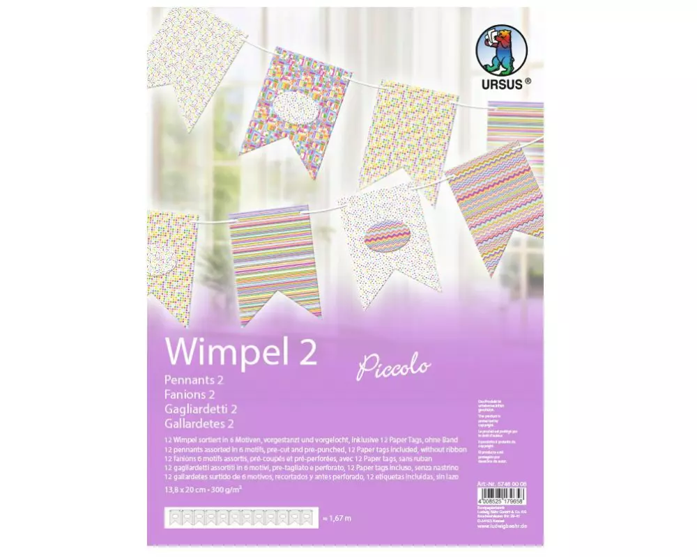 URSUS Girlande Piccolo 1.67 m, Mehrfarbig