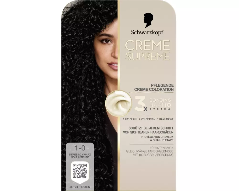 Schwarzkopf Creme Supreme Haarcoloration Creme Supreme 1-0 Tiefes Schwarz