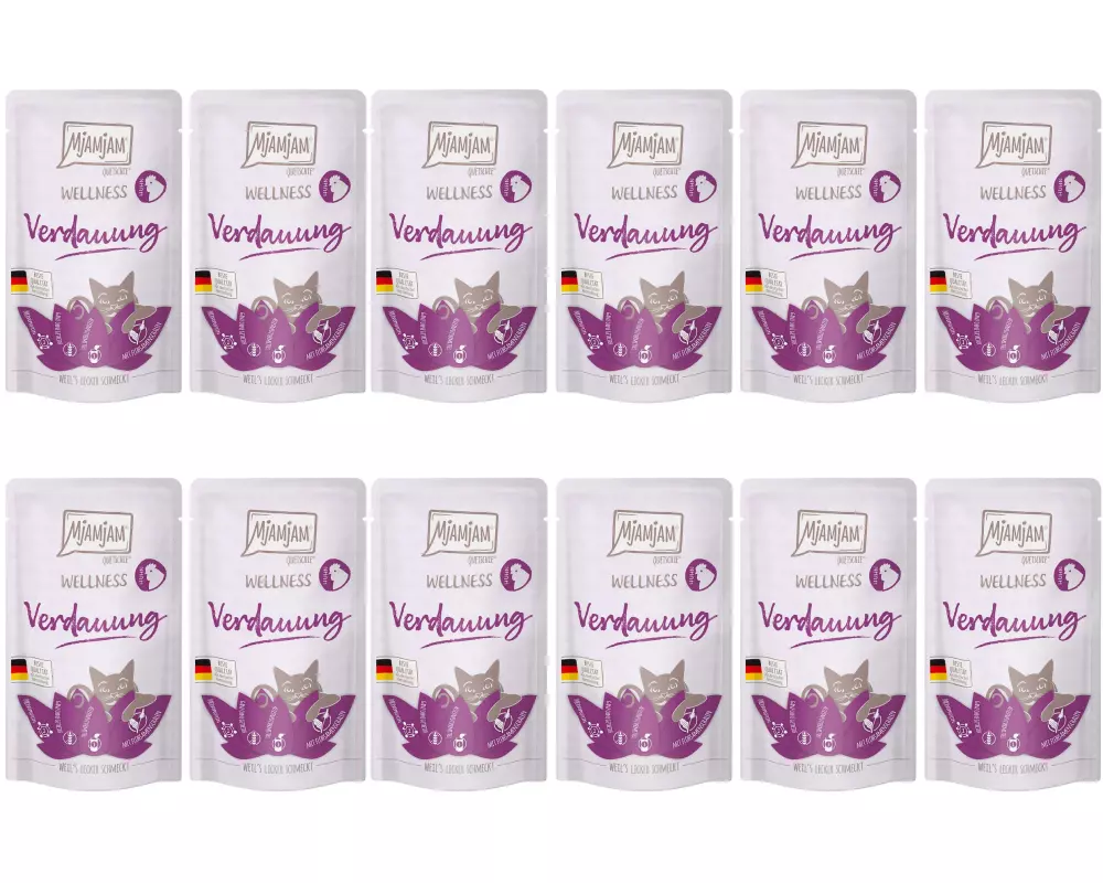 Mjamjam Nassfutter Wellness Verdauung Huhn, 12 x 125 g
