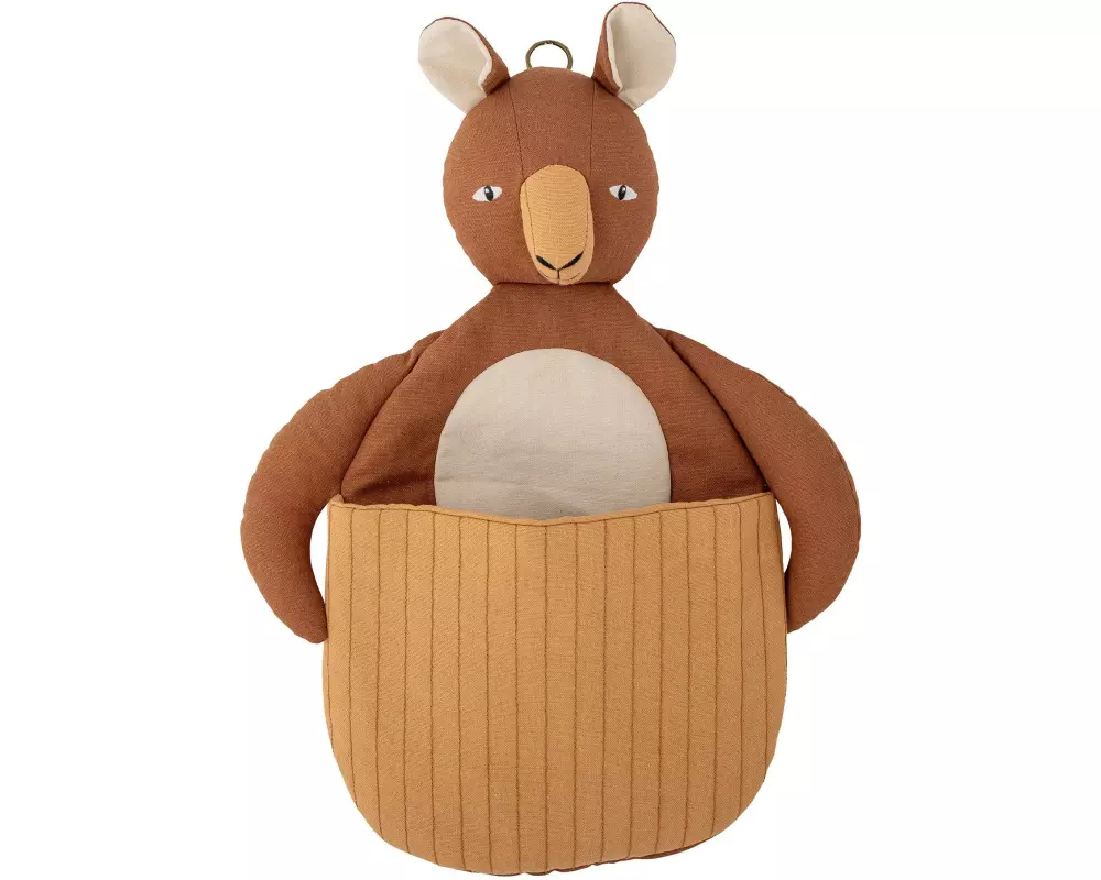 Bloomingville Spielzeugkorb Toto Bär, Braun, Leinen