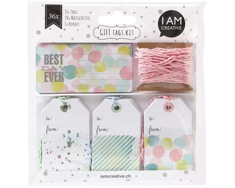 I AM CREATIVE Geschenkanhänger Set 36-teilig