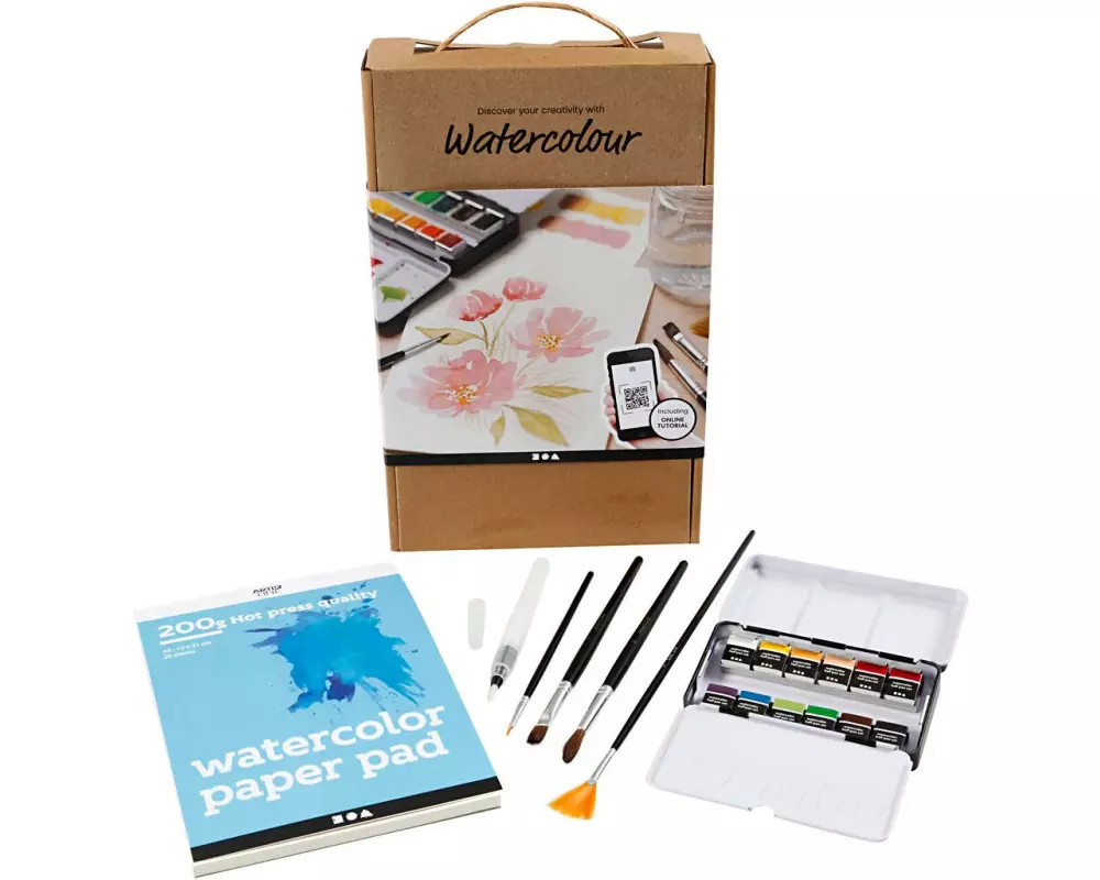 Creativ Company Aquarellfarbe Lernset Aquarellmalerei 7-teilig