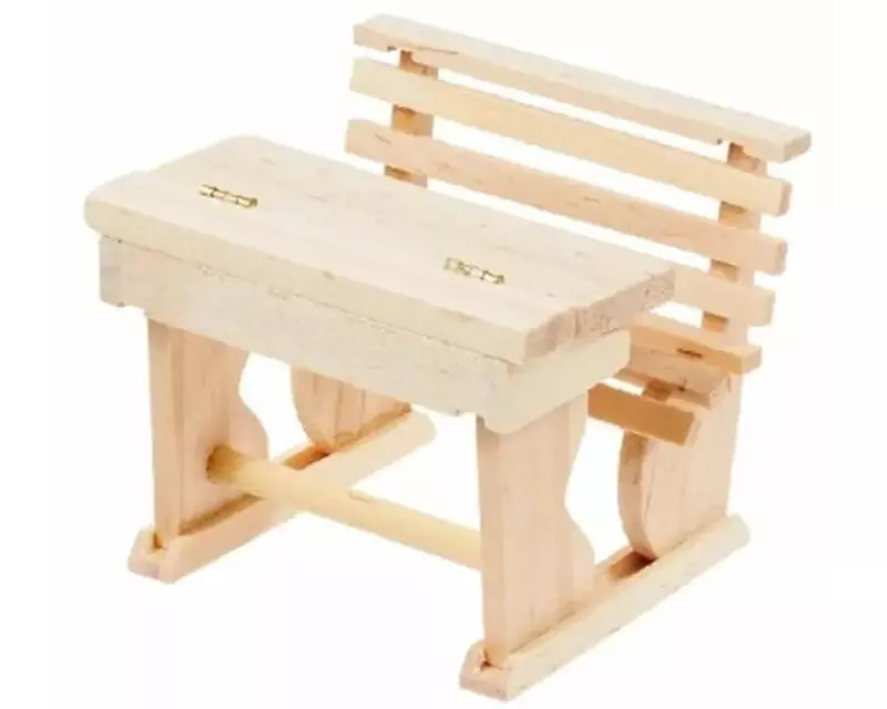 HobbyFun Mini-Möbel Schulbank 7 x 5.8 x 6 cm, Natur