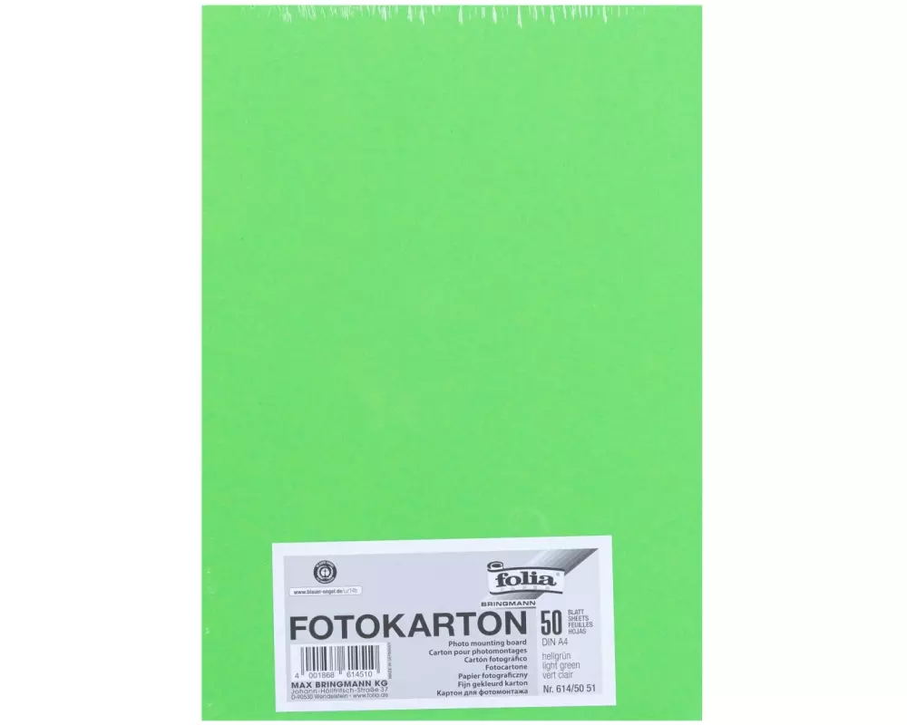 Folia Fotokarton A4, 300 g/m², 50 Blatt, Hellgrün