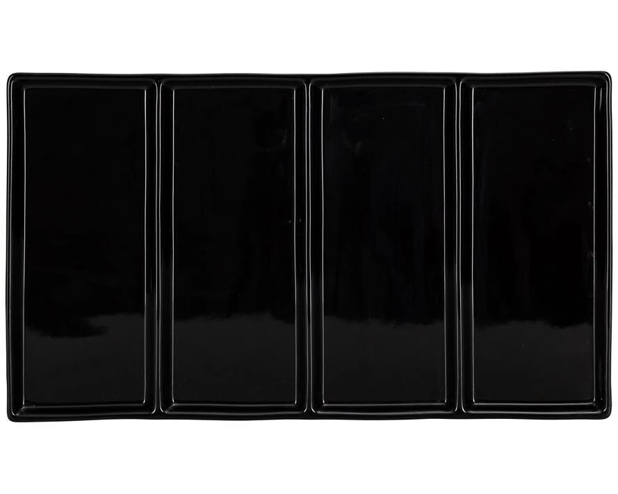 Nouvel Fondue-Teller Rettangolo, Schwarz, 39 x 23 x 2.5 cm