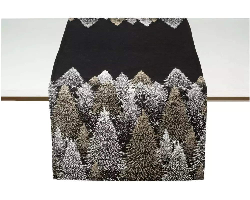 Pichler Tischläufer Bonnet 50 cm x 150 cm, Schwarz