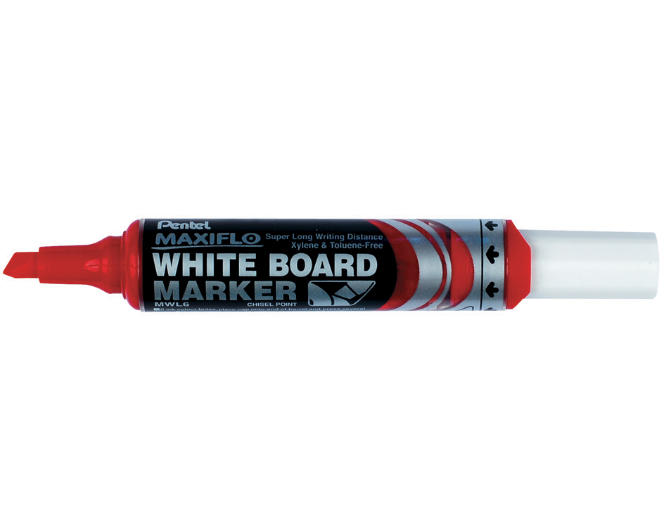 PENTEL Whiteb. Marker MAXIFLO 2/6mm MWL6-BO rot