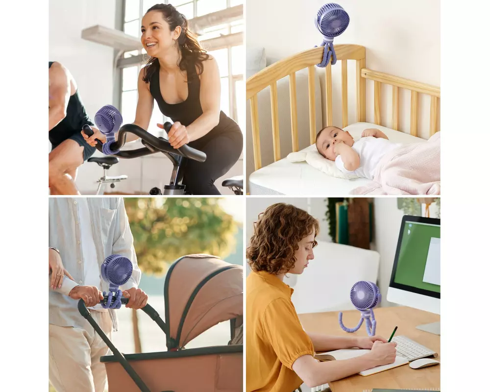 momcozy Tragbarer Kinderwagenventilator PUR Tragbarer Lila 27 W