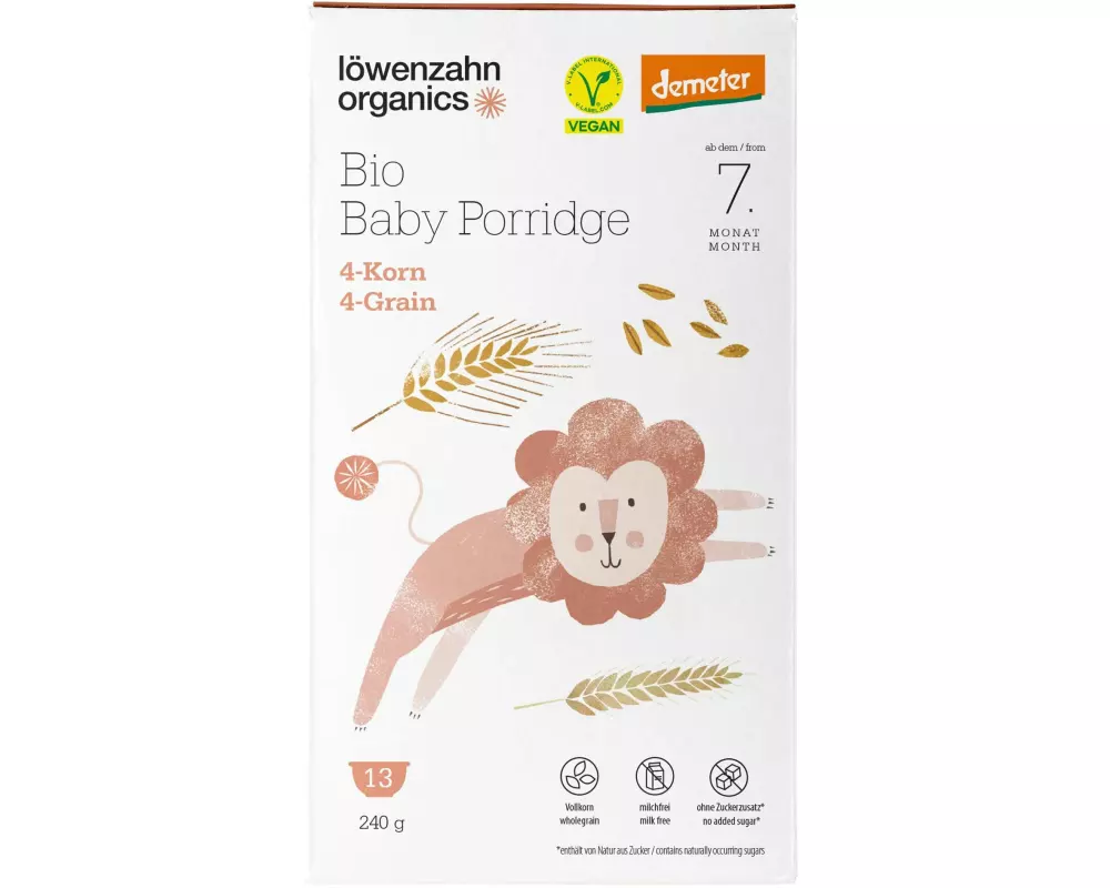 löwenzahn organics Getreidebrei Porridge 4-Korn 240 g