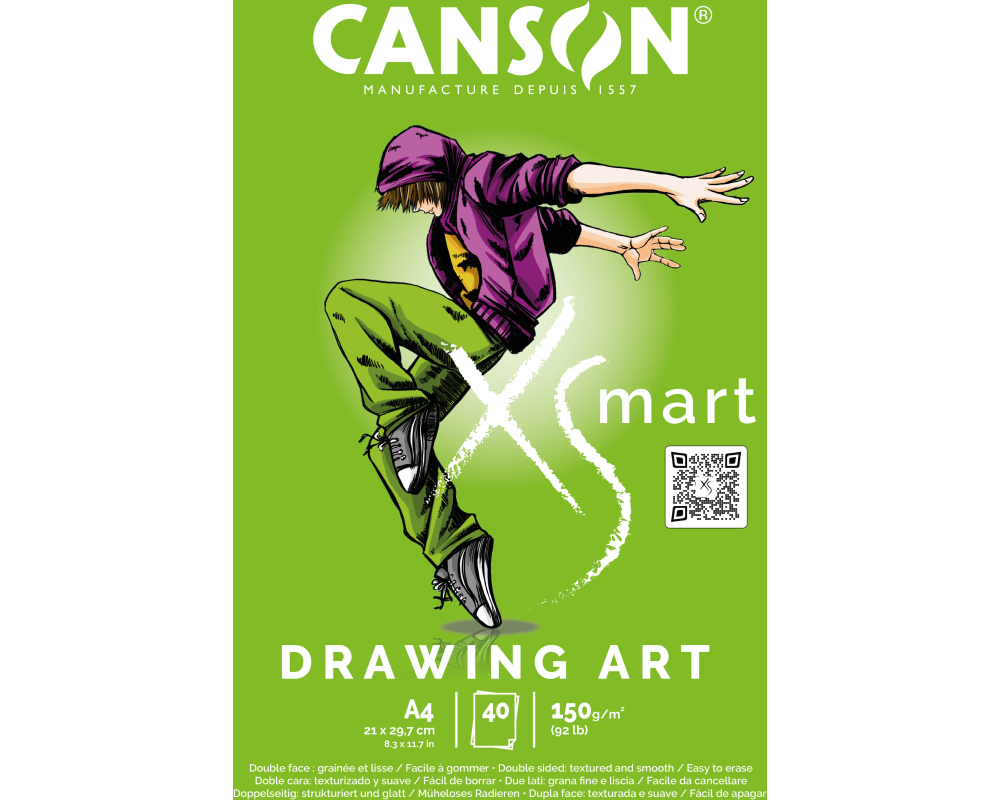 CANSON Zeichenblock Drawing Art A4 32250P002 blanko, 150g 40 Blatt