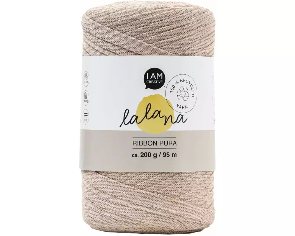 lalana Wolle Ribbon Pura 200 g, Beige