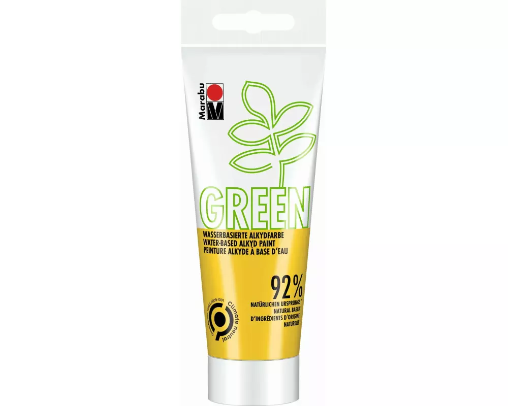 Marabu Bastelfarbe Alkydfarbe Green Mittelgelb, 100 ml