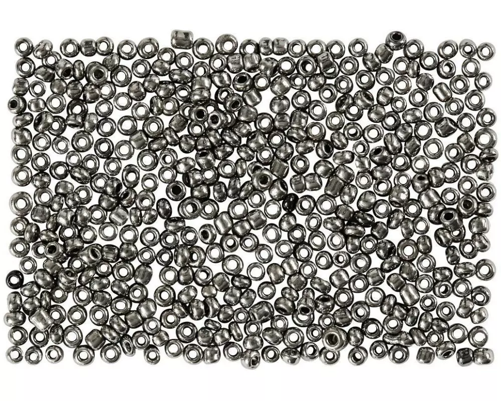 Creativ Company Rocailles-Perlen 15/0 Grau/Metall