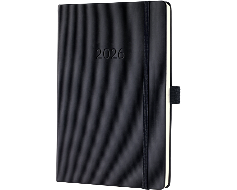CONCEPTUM Wochenkalender 2026 C2619 1W/2S schwarz 21.3x14.8cm