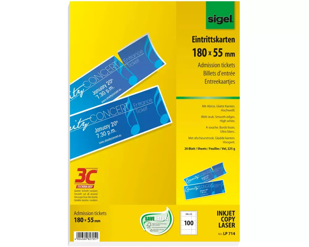 Sigel Universal-Etiketten 180 x 55 mm 3C Weiss