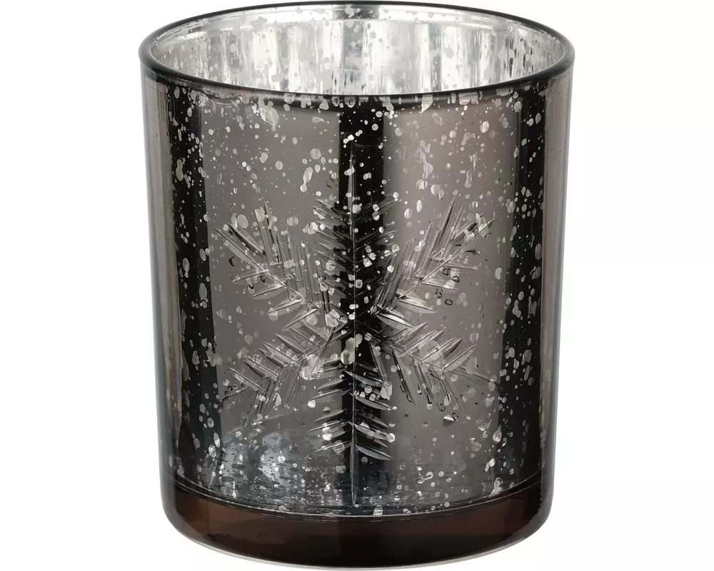 EGLO Teelichthalter Scheeflocke Lukut 8 cm Silber, Glas