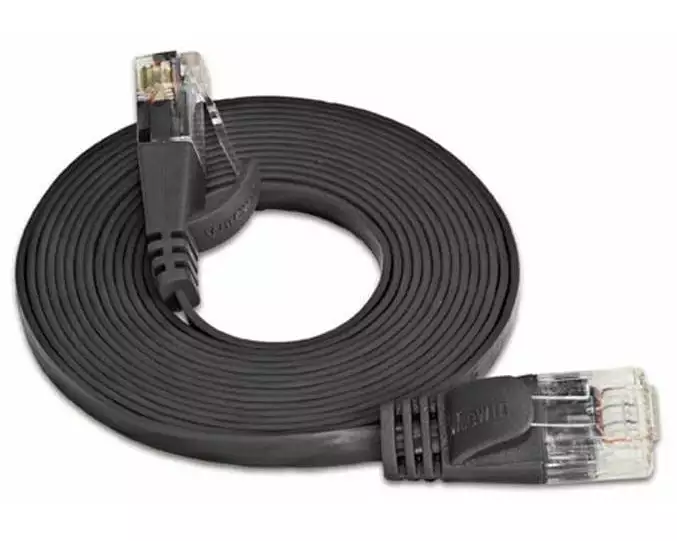 SLIM Slimpatchkabel RJ-45 - RJ-45, Cat 6, STP, 25 m, Schwarz