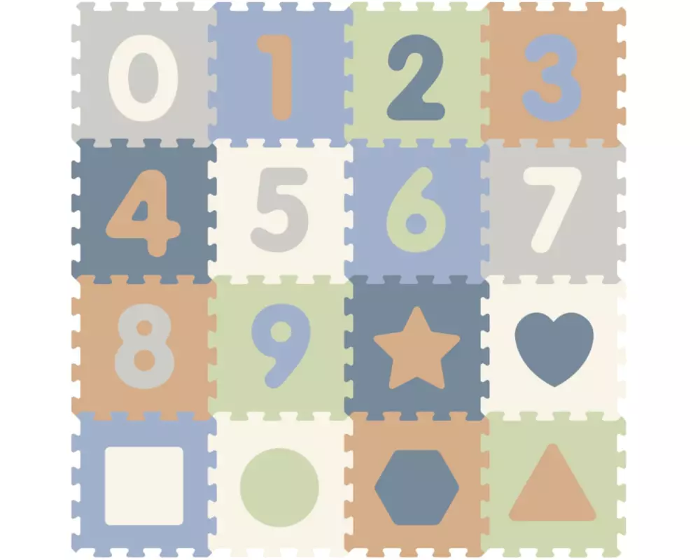 Tadu Puzzlematte Mera, 120 x 120 x 1 cm, Mint/Hellblau