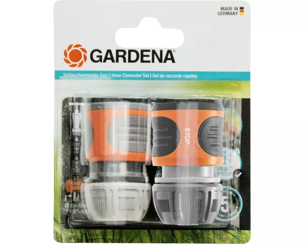 GARDENA Schlauchkupplung Zweier-Satz, 13 mm (1/2") & 15 mm (5/8")
